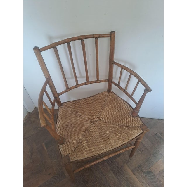 Rustic English Ash Sussex Armchair, 1860 For Sale - Image 3 of 6