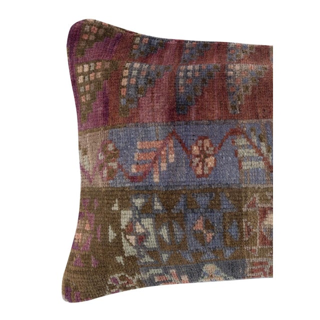 Add a touch of history and warmth to your space with this vintage handmade Turkish wool rug cushion cover. Crafted from...