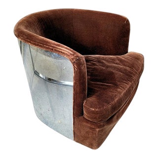 Mid 20th Century Milo Baughman Thayer Coggin Chrome Steel Wrapped Tilt Swivel Chair For Sale