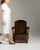 1940-1949 France Deep Espresso Brown Upholstered Wingback Armchair For Sale - Image 4 of 11