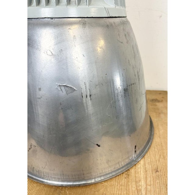 Vintage Industrial Factory Pendant Lamp in Silver from Elektrosvit, 1960s For Sale - Image 12 of 18