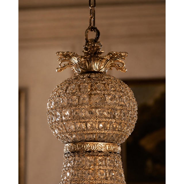 Metal 1980 French Artisan Louis XVI Silver Bronze Chandelier For Sale - Image 7 of 17