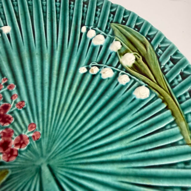 Vintage Cico German Majolica Basketweave Plate For Sale In Raleigh - Image 6 of 6