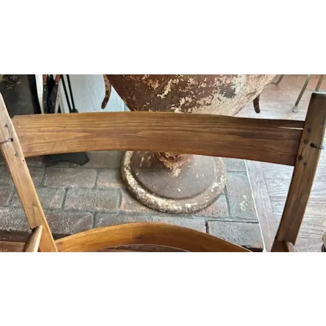 Late 19th Century Antique Primitive Bentwood Arm Ladder Back Chair With Original Woven Splint Seat For Sale - Image 5 of 10