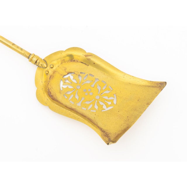 Brass Vintage Brass Fireplace Tool Set, 4 Pcs. For Sale - Image 8 of 13