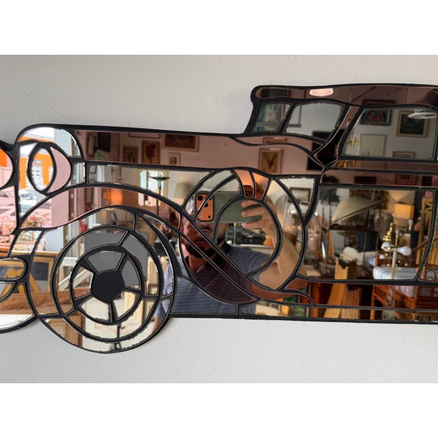 Postmodern 1980’s Postmodern Art Glass Classic Car Wall Mirror Sculpture For Sale - Image 3 of 10