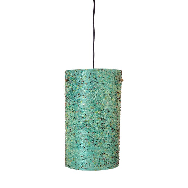 Green Polyester Sugar Tube Pendant Lamp by John and Sylvia Reid for Rotaflex, 1960s For Sale