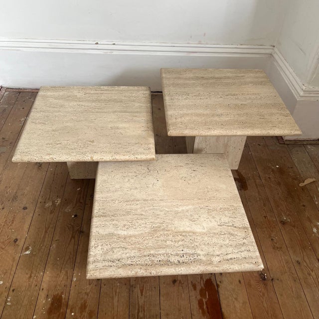 Mid-Century Italian Travertine Nesting Tables, Set of 3 For Sale - Image 10 of 16