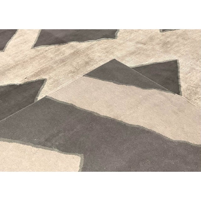 Textile Nourison Home for Christopher Guy Gray Key Wool and Silk Hand Knotted Rug 9x12 For Sale - Image 7 of 7
