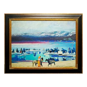 Earl Biss "Winter Ponies of the Nez Perce"#8 With Custom Frame 30x40 Giclee