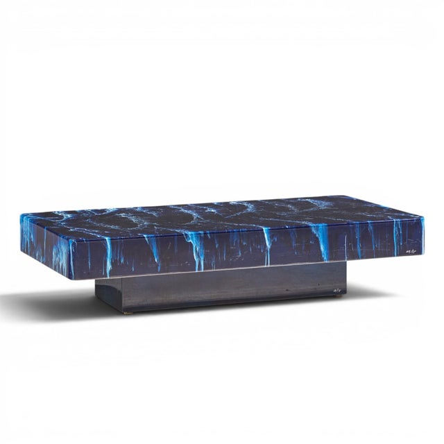 Willy Rizzo Mid Century Faux Marble Coffee Table For Sale In Chicago - Image 6 of 11