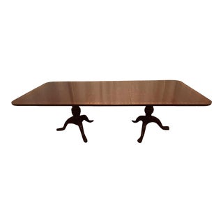 Hickory Chair James River Baltimore Twin Pedestal Banded Mahogany Dining Table For Sale