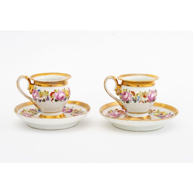 French Gilt & Hand-Painted Porcelain Tableware, 8 For Sale - Image 12 of 18