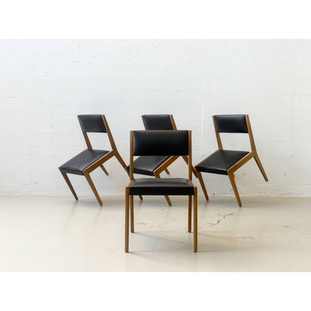 Mid-Century Modern Vintage Upholstered Chairs in Beech Wood, 1960s For Sale - Image 3 of 10