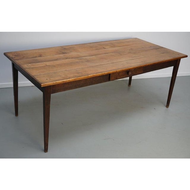 Early 20th Century French Rustic Oak Farmhouse Dining Table For Sale - Image 12 of 18