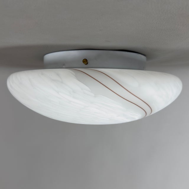 Modern Spiral Satin Murano Glass Ceiling Lamp, 1970s For Sale - Image 4 of 13