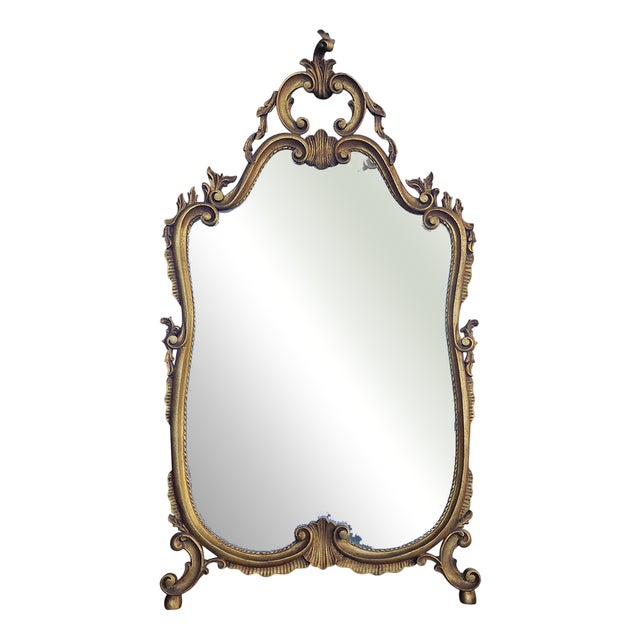 Mirror with Gilded Wooden Frame, Venice, 1940s For Sale