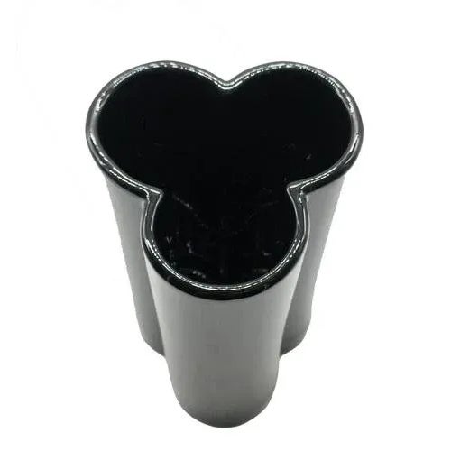 Vintage Three Leaf Vase in Black Ceramic, 1970s For Sale - Image 4 of 7