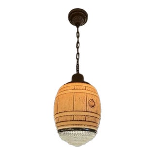 Vintage 1940s Root Beer Barrel Pendant Ceiling Light Rewired For Sale