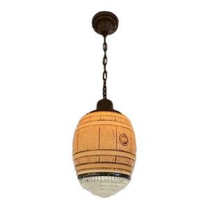Vintage 1940s Root Beer Barrel Pendant Ceiling Light Rewired