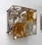 Mid-Century Modern 1970s Glass Cube Square Metal Sconces by Poliarte - a Pair For Sale - Image 3 of 12