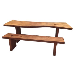 Rustic Wooden Dining Set For Sale