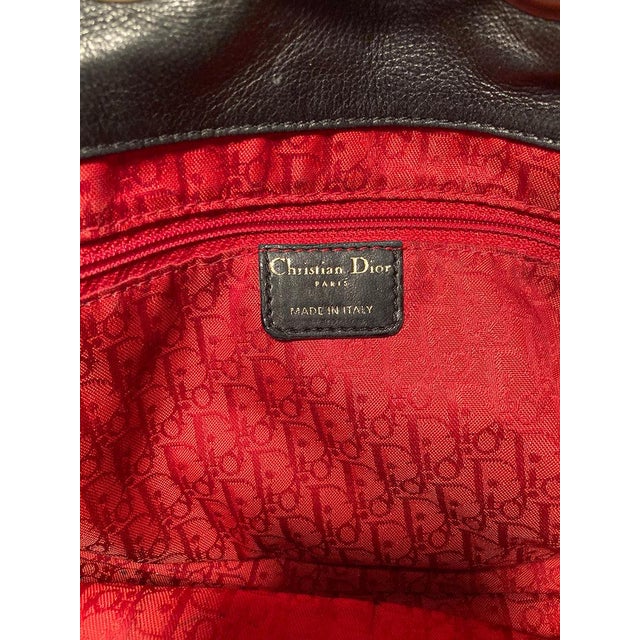 Christian Dior Black Leather Cannage Drawstring Shoulder Bag For Sale - Image 11 of 11