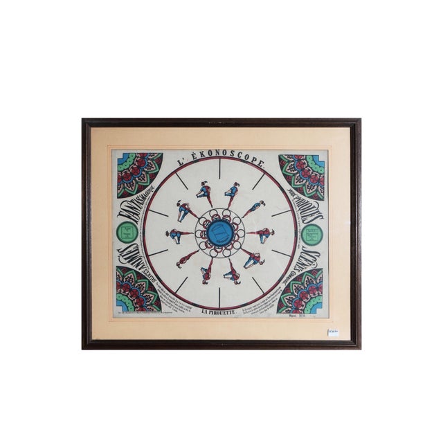 Framed Original Phenakistoscopes, France, 1890s, Set of 3 For Sale - Image 3 of 9