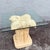 Boho Chic Boho Chic Faux Bamboo Banana Leaf Glass Top Side Table For Sale - Image 3 of 6