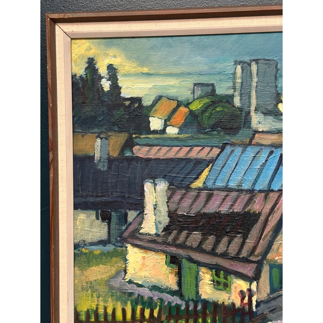 Mats Ahlberg, Northern District, Visby, 1960s, Oil on Panel, Framed For Sale - Image 4 of 18