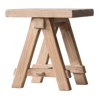 Matthew Izzo Home Taverna Reclaimed Elm Wood Side Table/Seat For Sale