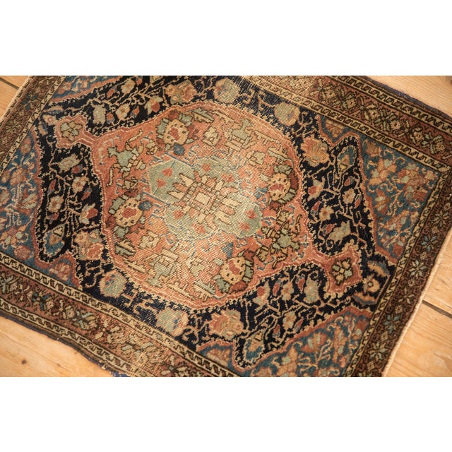 Navy Blue Antique Sarouk Square Rug Mat - 2' x 2'4" For Sale - Image 8 of 8
