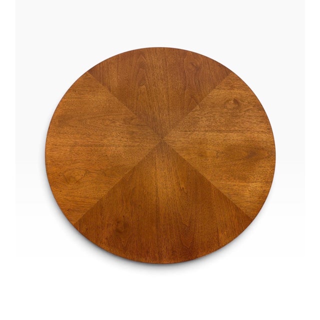 1960s Mid-Century Modern Broyhill Brasilia Round Walnut Side Table For Sale - Image 5 of 6