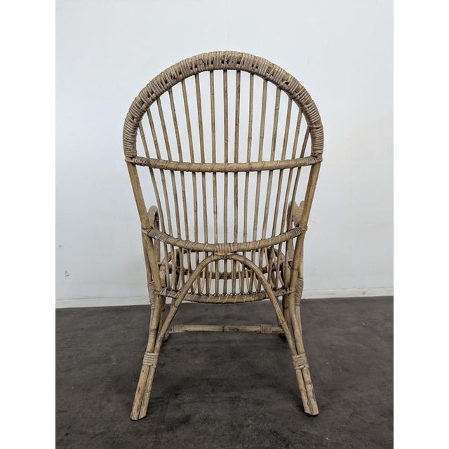 Vintage Armchair in Bamboo and Rattan For Sale - Image 4 of 8