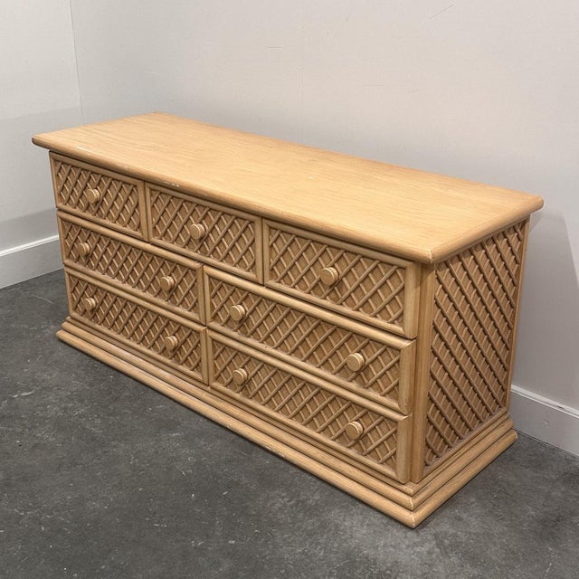 Oak and Faux Rattan-Front Chest of Drawers by Maugrion for Roche Bobois For Sale - Image 10 of 14