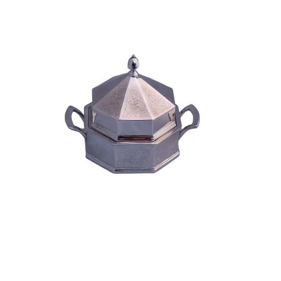 Art Deco Vintage Silver Plated Octagonal Shaped Trinket Box, Keepsake Box For Sale - Image 3 of 9