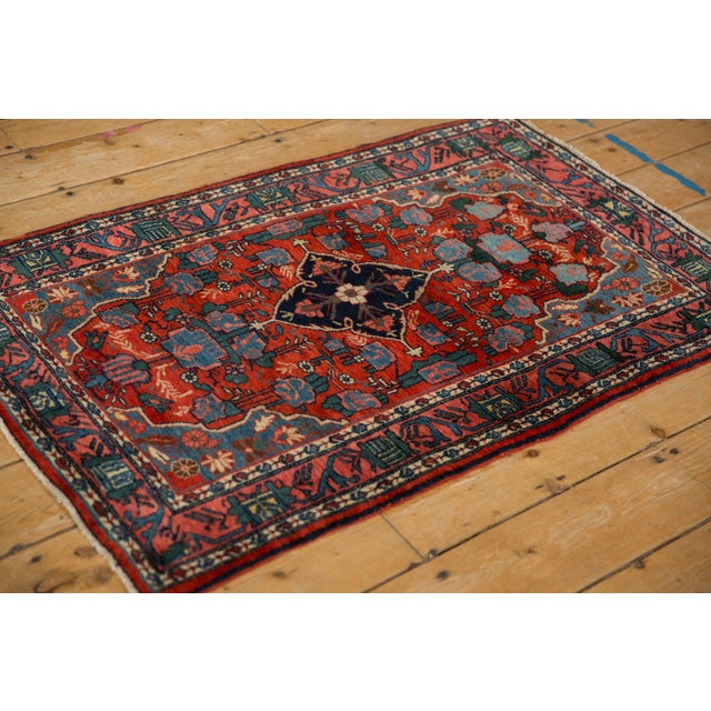 1940s Vintage Persian Bijar Floral Multicolor Wool Rug For Sale - Image 9 of 11