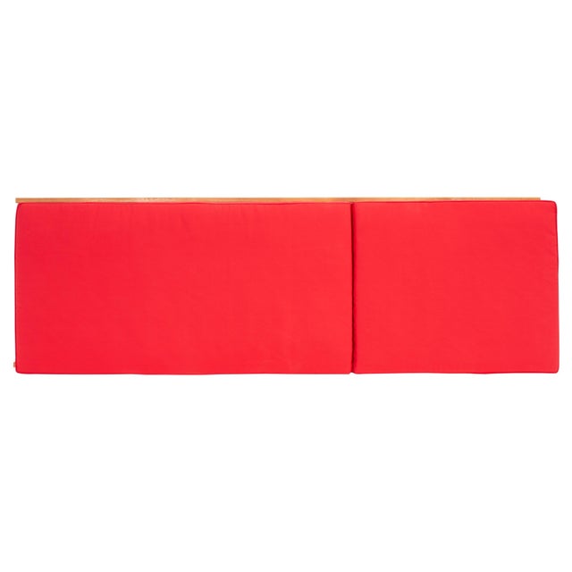 Newport Chaise Lounge Chair with Side Table, Natural/Red Cushion For Sale - Image 9 of 13