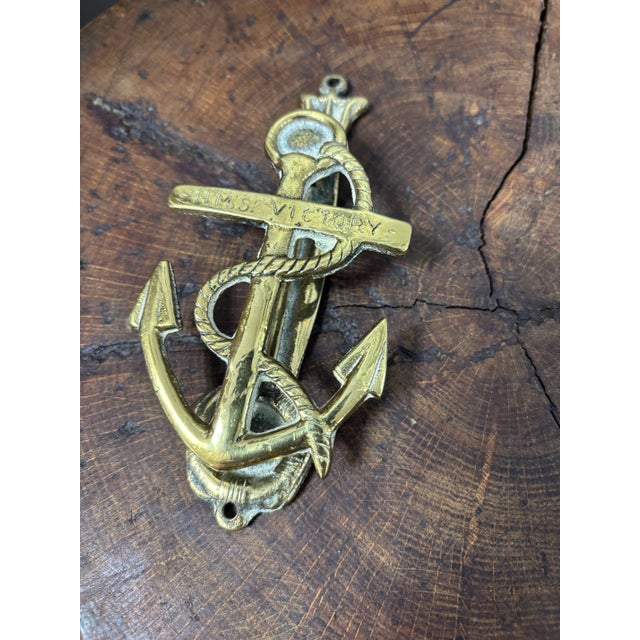 Mid 20th Century Antique English Brass Nautical Door Knocker For Sale - Image 5 of 6