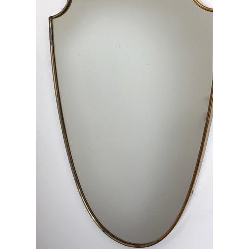 Vintage Italian Wall Mirror with Brass Frame by Gio Ponti, 1960s For Sale - Image 9 of 14