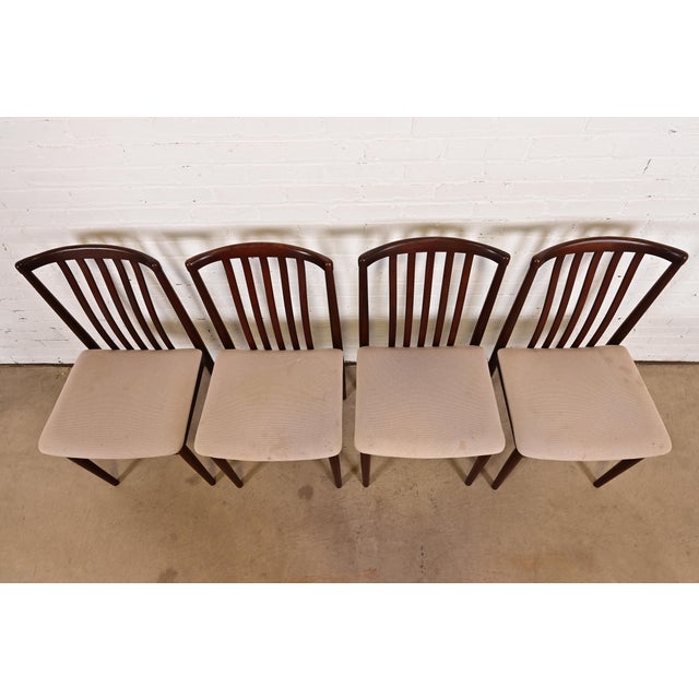 Wood Danish Modern Sculpted Solid Rosewood Dining Chairs by Vamdrup Stolefabrik, Set of Four For Sale - Image 7 of 11
