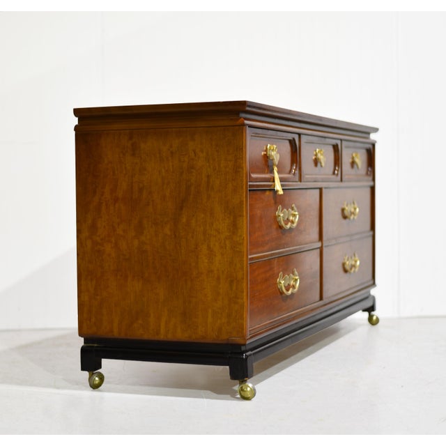 Bassett Furniture Mid Century Chinoiserie 7 Drawer Dresser by Bassett Furniture For Sale - Image 4 of 13
