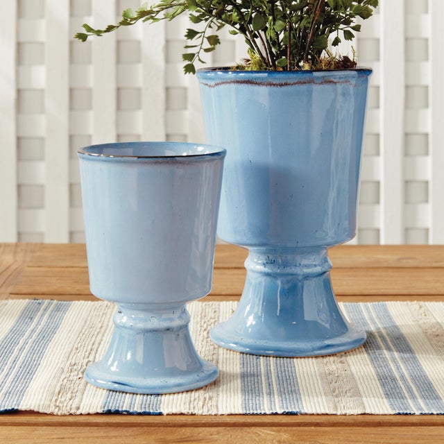 Early 21st Century Kelcy Footed Cachepots, Set Of 2 For Sale - Image 5 of 6