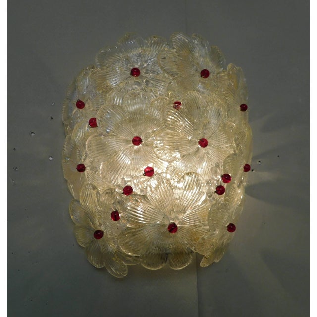 Red 1960s Italian Millefiori Gold and Red Murano Glass Sconce For Sale - Image 8 of 9