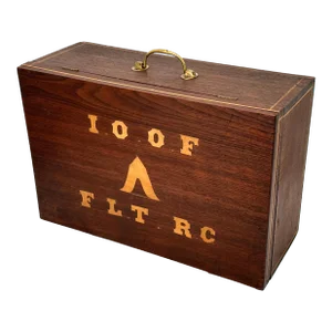 Hand Made Antique American Black Walnut and Marquetry I O O F - Odd Fellows Lodge Members Case