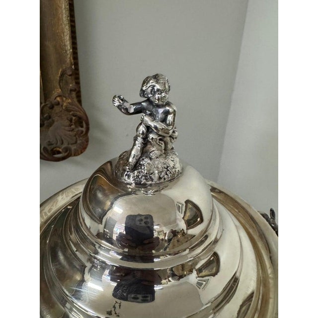 Metal VIntage Silver-Plated Coffee and Tea Urn With Exceptional Decorative Details For Sale - Image 7 of 8