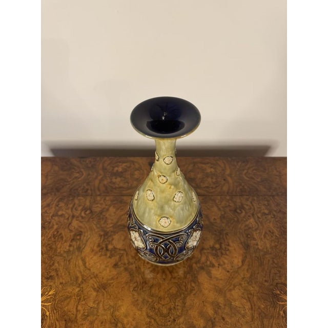 1900 - 1909 Antique Art Nouveau Stoneware Baluster Vases from Royal Doulton, 1900s, Set of 2 For Sale - Image 5 of 8