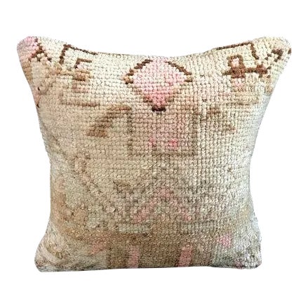 Vintage Handwoven Oushak Pillow Cover For Sale