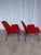 SET of 2 vintage lounge chairs. Made in the 1960s in Yugoslavia. Armchairs are made from metal base and red fabric....