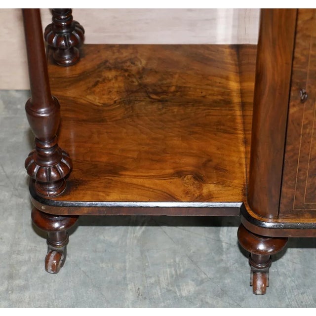 Burr Walnut Bookcase with Brass Gallery For Sale - Image 13 of 18